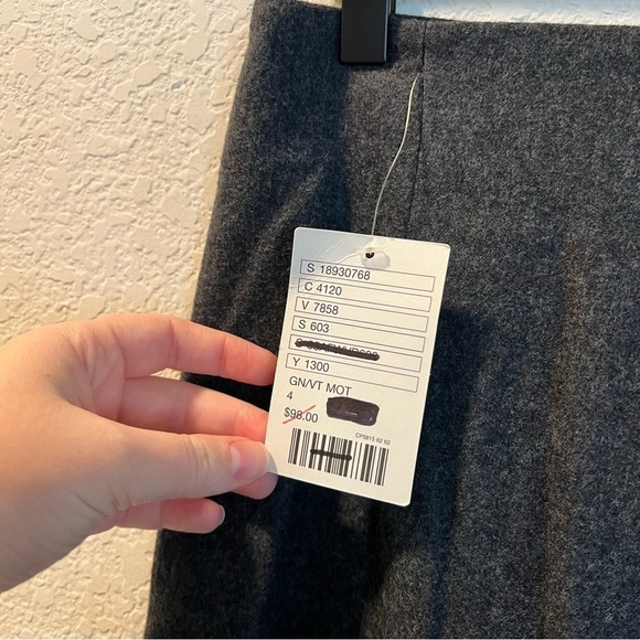 Women’s new Moth Anthropologie gray virgin wool pencil skirt size 4 - Picture 5 of 9